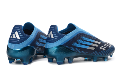 Unisex Adidas F50 Elite Laceless FG Firm Ground Low-Tops Football Boots - Blue/Sky Blue/Navy Blue