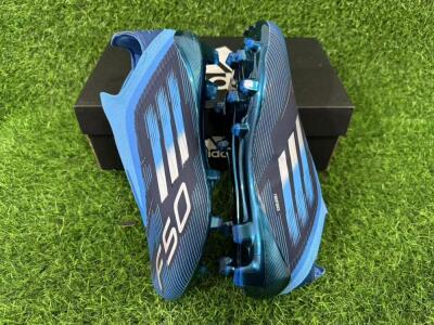 Unisex Adidas F50 Elite Laceless FG Firm Ground Low-Tops Football Boots - Blue/Sky Blue/Navy Blue