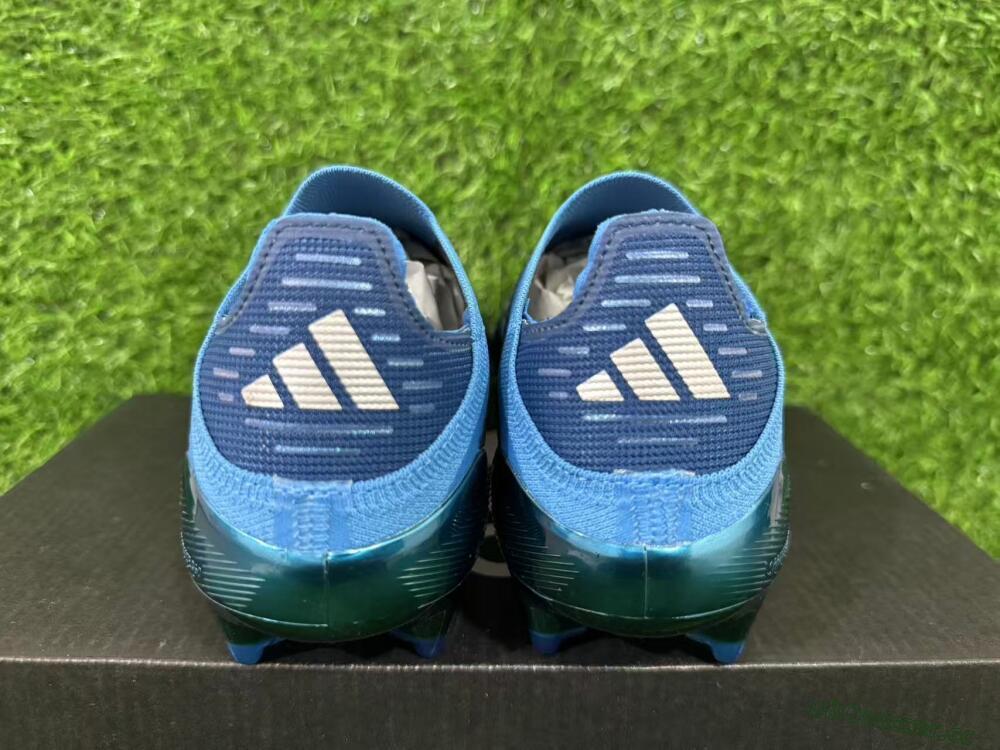 Unisex Adidas F50 Elite Laceless FG Firm Ground Low-Tops Football Boots - Blue/Sky Blue/Navy Blue 9