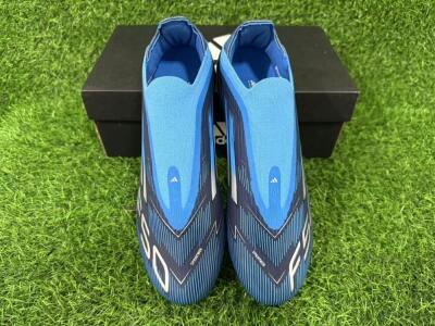 Unisex Adidas F50 Elite Laceless FG Firm Ground Low-Tops Football Boots - Blue/Sky Blue/Navy Blue