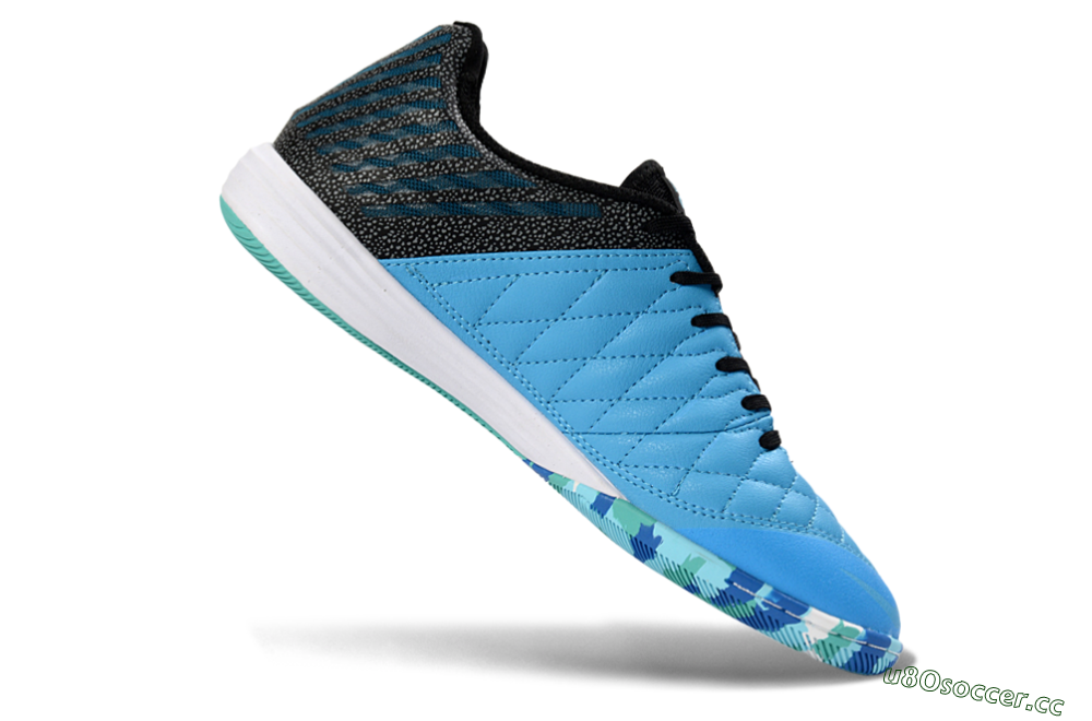 Unisex Nike Lunar Gato 2 IC Indoor & Futsal Low-Tops Football Shoes - Blue/Aqua Blue/Black Metallic 5