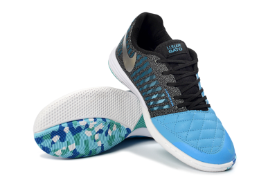 Unisex Nike Lunar Gato 2 IC Indoor & Futsal Low-Tops Football Shoes - Blue/Aqua Blue/Black Metallic