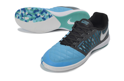 Unisex Nike Lunar Gato 2 IC Indoor & Futsal Low-Tops Football Shoes - Blue/Aqua Blue/Black Metallic