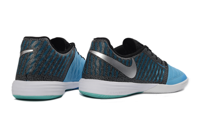 Unisex Nike Lunar Gato 2 IC Indoor & Futsal Low-Tops Football Shoes - Blue/Aqua Blue/Black Metallic