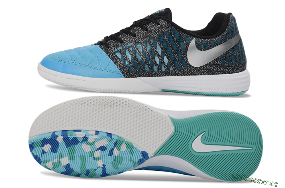 Unisex Nike Lunar Gato 2 IC Indoor & Futsal Low-Tops Football Shoes - Blue/Aqua Blue/Black Metallic 1