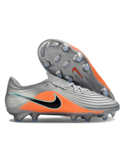 Men's Nike Tiempo Legend 11 Elite FG Firm Ground Low-Tops Football Boots - Gray/Vivid Orange/Mint Blue
