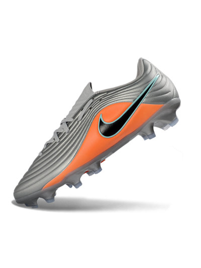 Men's Nike Tiempo Legend 11 Elite FG Firm Ground Low-Tops Football Boots - Gray/Vivid Orange/Mint Blue