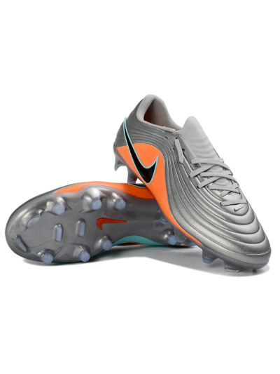 Men's Nike Tiempo Legend 11 Elite FG Firm Ground Low-Tops Football Boots - Gray/Vivid Orange/Mint Blue