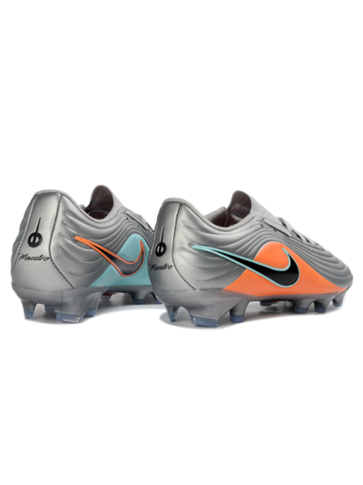 Men's Nike Tiempo Legend 11 Elite FG Firm Ground Low-Tops Football Boots - Gray/Vivid Orange/Mint Blue