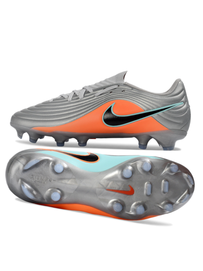 Men's Nike Tiempo Legend 11 Elite FG Firm Ground Low-Tops Football Boots - Gray/Vivid Orange/Mint Blue