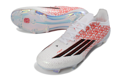 Unisex Adidas F50 Elite FG Firm Ground Low-Tops Football Boots - White/Fiery Coral/Black