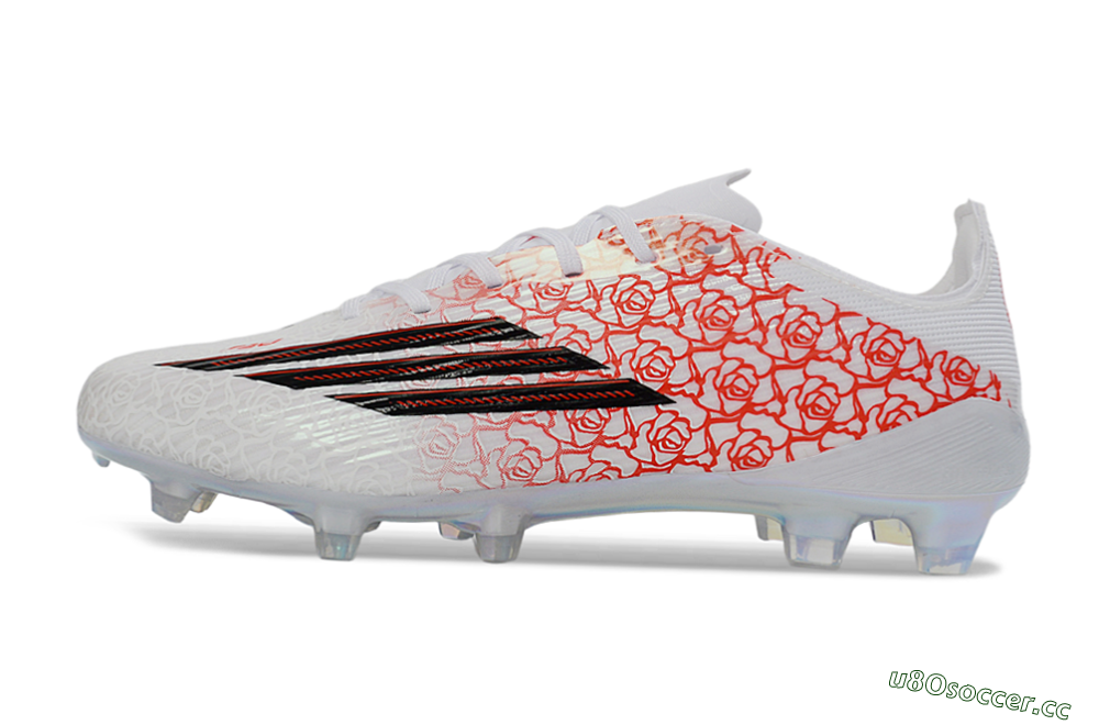 Unisex Adidas F50 Elite FG Firm Ground Low-Tops Football Boots - White/Fiery Coral/Black 0