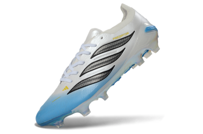 Unisex Adidas Predator 26 Elite FG Firm Ground Low-Tops Football Boots - Blue/Sky Blue/Iridescent White