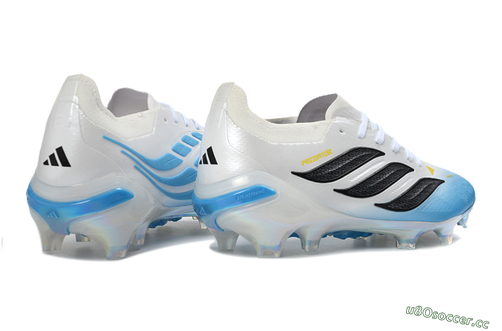 Unisex Adidas Predator 26 Elite FG Firm Ground Low-Tops Football Boots - Blue/Sky Blue/Iridescent White 6