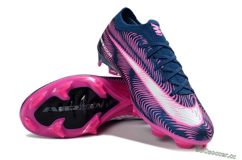 Unisex Nike Air Zoom Mercurial Vapor 16 Elite FG Firm Ground Low-Tops Football Boots - Blue/Electric Pink/Navy Blue 3