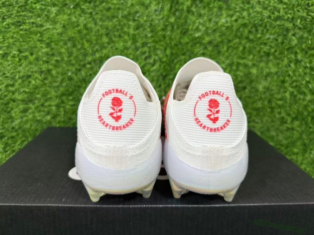 Unisex Adidas F50 Elite Laceless FG Firm Ground Low-Tops Football Boots - White/Crimson Rose/Iridescent