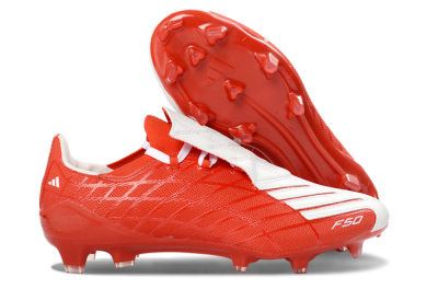 Men's Adidas F50 Elite FG Firm Ground Low-Tops Football Boots - Red/Bright Red/White