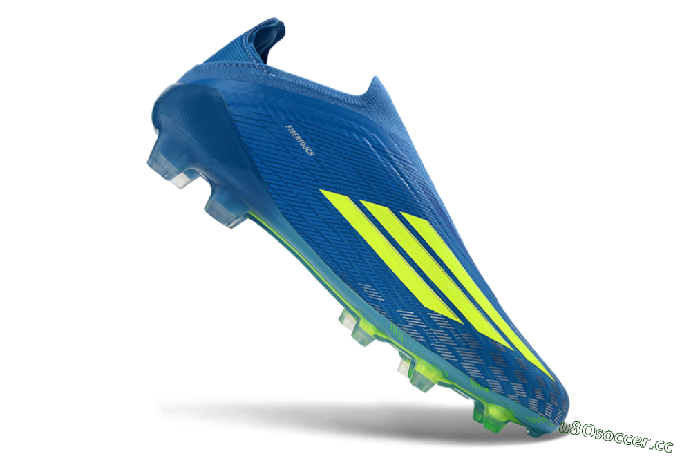 Unisex Adidas F50 Elite Laceless FG Firm Ground Low-Tops Football Boots - Blue/Luminous Green/Electric Blue 5