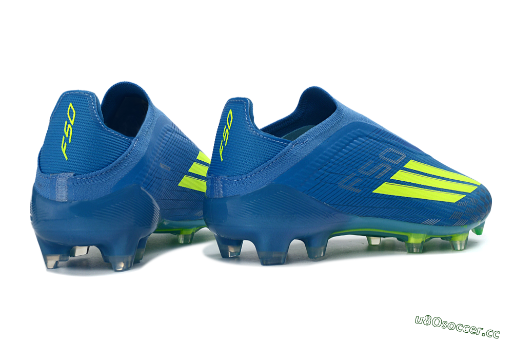 Unisex Adidas F50 Elite Laceless FG Firm Ground Low-Tops Football Boots - Blue/Luminous Green/Electric Blue 7