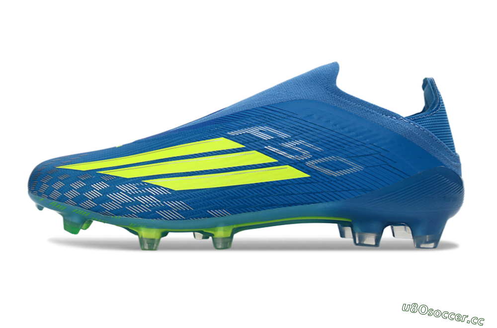 Unisex Adidas F50 Elite Laceless FG Firm Ground Low-Tops Football Boots - Blue/Luminous Green/Electric Blue 0