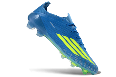 Unisex Adidas F50 Elite FG Firm Ground Low-Tops Football Boots - Blue/Lime Green/Neo Blue