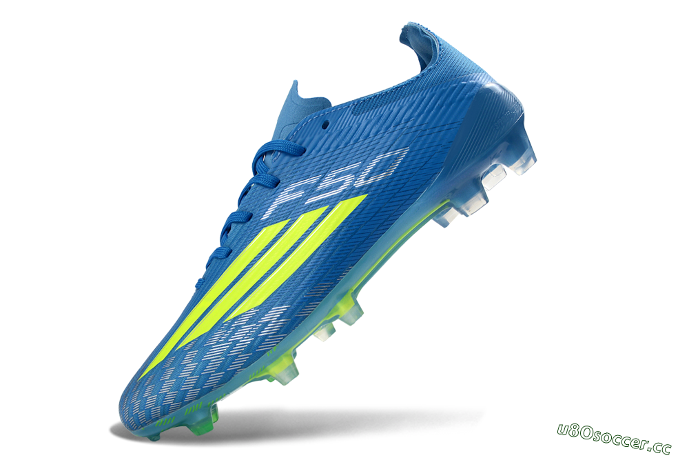 Unisex Adidas F50 Elite FG Firm Ground Low-Tops Football Boots - Blue/Lime Green/Neo Blue 6