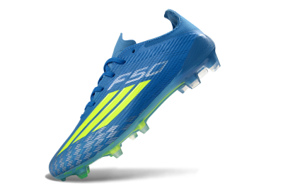Unisex Adidas F50 Elite FG Firm Ground Low-Tops Football Boots - Blue/Lime Green/Neo Blue