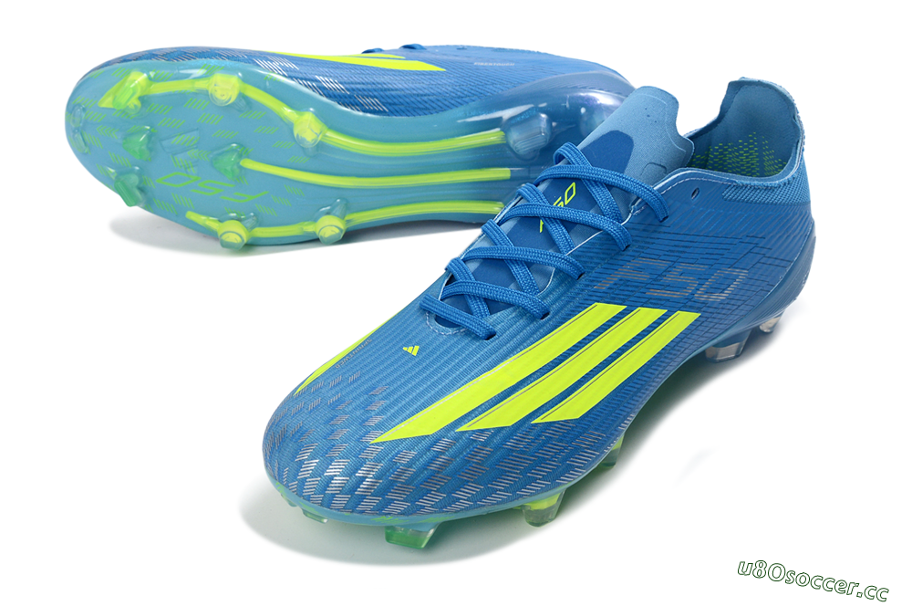 Unisex Adidas F50 Elite FG Firm Ground Low-Tops Football Boots - Blue/Lime Green/Neo Blue 3