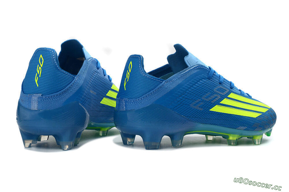 Unisex Adidas F50 Elite FG Firm Ground Low-Tops Football Boots - Blue/Lime Green/Neo Blue 7