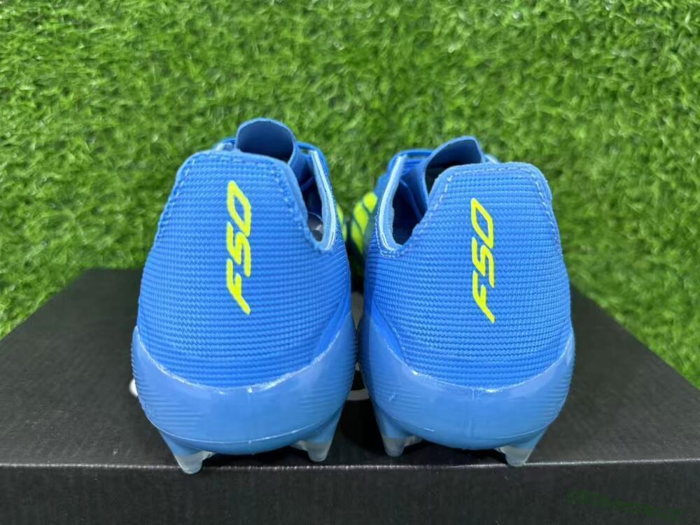 Unisex Adidas F50 Elite FG Firm Ground Low-Tops Football Boots - Blue/Lime Green/Neo Blue