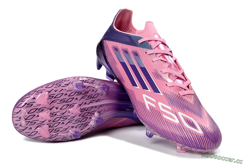 Men's Adidas F50 Elite FG Firm Ground Low-Tops Football Boots - Pink/Lavender Wave/Power Purple 3