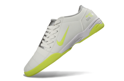 Men's Nike Total 90 III IC Indoor & Futsal Low-Tops Football Shoes - White/Lime Green/Metallic Silver