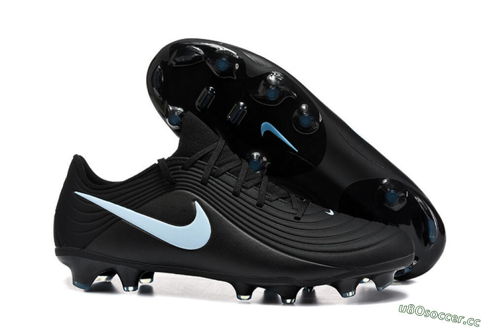 Men's Nike Tiempo Legend 11 Elite FG Firm Ground Low-Tops Football Boots - Black/Sky Blue/Charcoal Grey 2