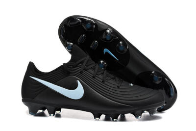 Men's Nike Tiempo Legend 11 Elite FG Firm Ground Low-Tops Football Boots - Black/Sky Blue/Charcoal Grey