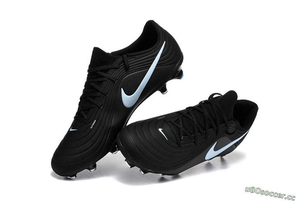 Men's Nike Tiempo Legend 11 Elite FG Firm Ground Low-Tops Football Boots - Black/Sky Blue/Charcoal Grey 6