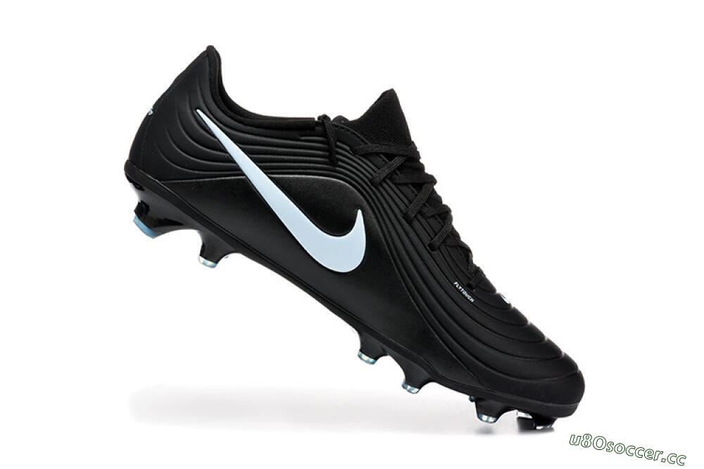 Men's Nike Tiempo Legend 11 Elite FG Firm Ground Low-Tops Football Boots - Black/Sky Blue/Charcoal Grey 7