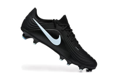 Men's Nike Tiempo Legend 11 Elite FG Firm Ground Low-Tops Football Boots - Black/Sky Blue/Charcoal Grey
