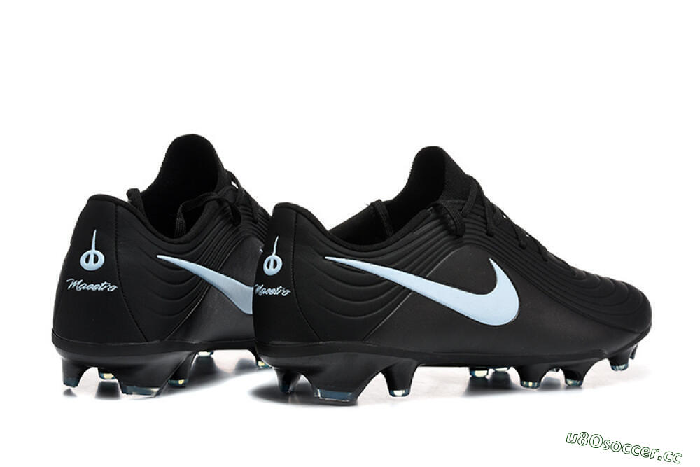 Men's Nike Tiempo Legend 11 Elite FG Firm Ground Low-Tops Football Boots - Black/Sky Blue/Charcoal Grey 9