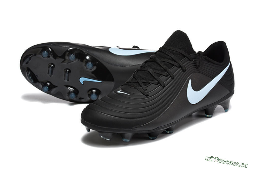 Men's Nike Tiempo Legend 11 Elite FG Firm Ground Low-Tops Football Boots - Black/Sky Blue/Charcoal Grey 3