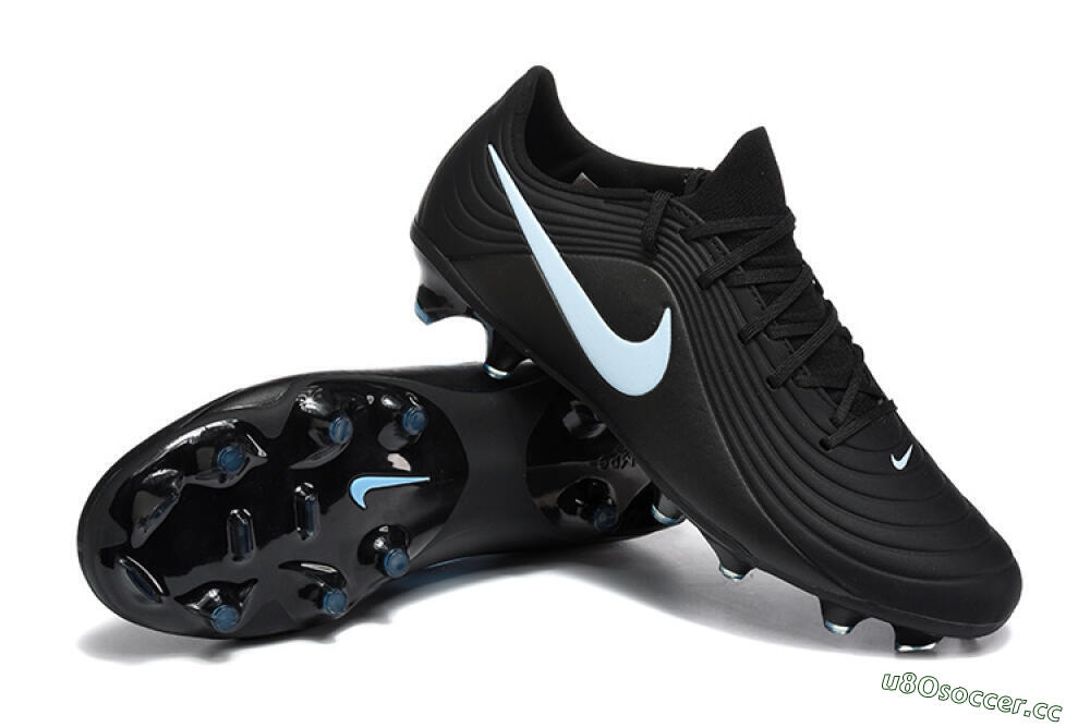 Men's Nike Tiempo Legend 11 Elite FG Firm Ground Low-Tops Football Boots - Black/Sky Blue/Charcoal Grey 4