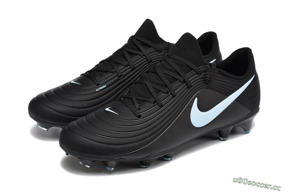 Men's Nike Tiempo Legend 11 Elite FG Firm Ground Low-Tops Football Boots - Black/Sky Blue/Charcoal Grey 5