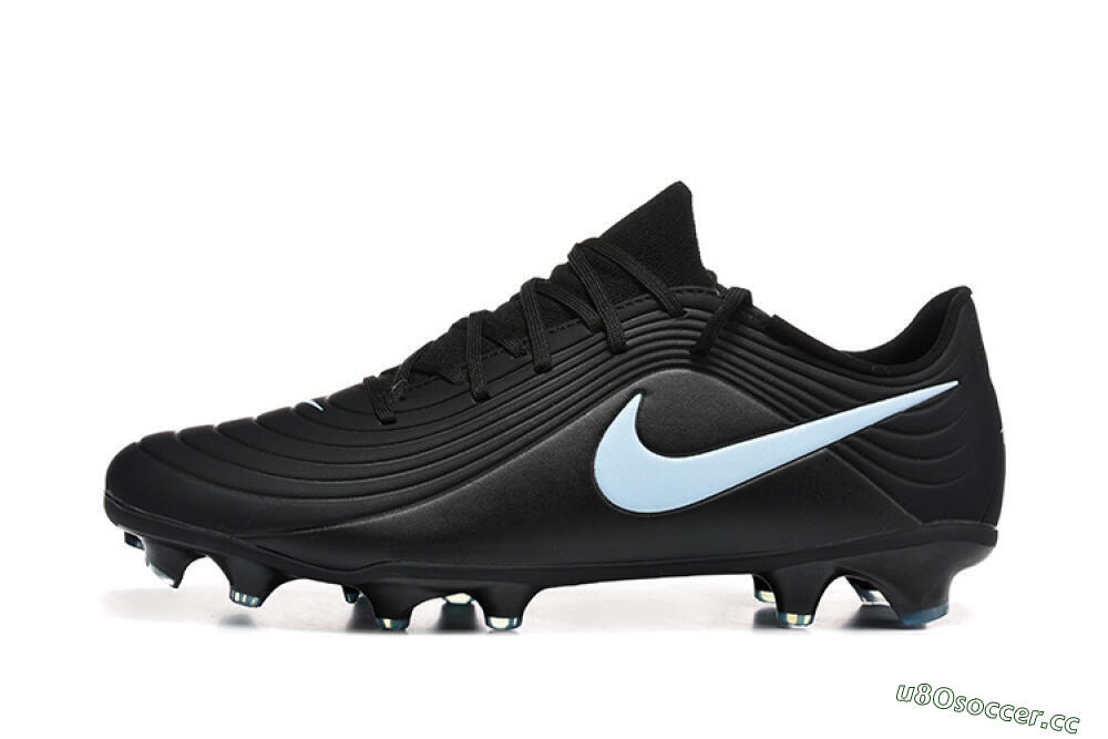 Men's Nike Tiempo Legend 11 Elite FG Firm Ground Low-Tops Football Boots - Black/Sky Blue/Charcoal Grey 0