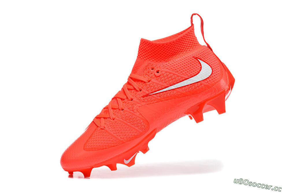 Men's Nike Magista Obra FG Firm Ground High-Tops Football Boots - Red/Vibrant Red/Flame Red 8