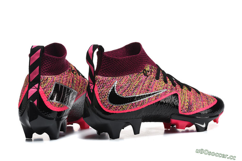 Men's Nike Magista Obra FG Firm Ground High-Tops Football Boots - Black/Fuchsia Pink/Crimson Red 9