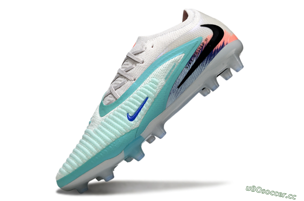 Men's Nike Phantom 6 Elite Low AG Artificial Grass Low-Tops Football Boots - Aqua/Ocean Breeze/Sunset Glow 5