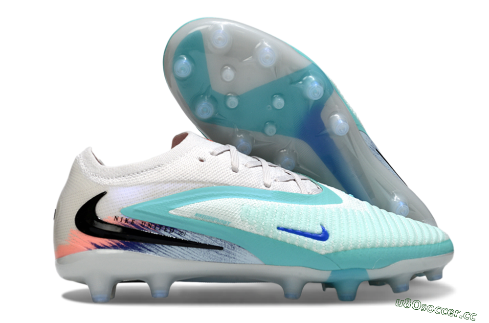 Men's Nike Phantom 6 Elite Low AG Artificial Grass Low-Tops Football Boots - Aqua/Ocean Breeze/Sunset Glow 2