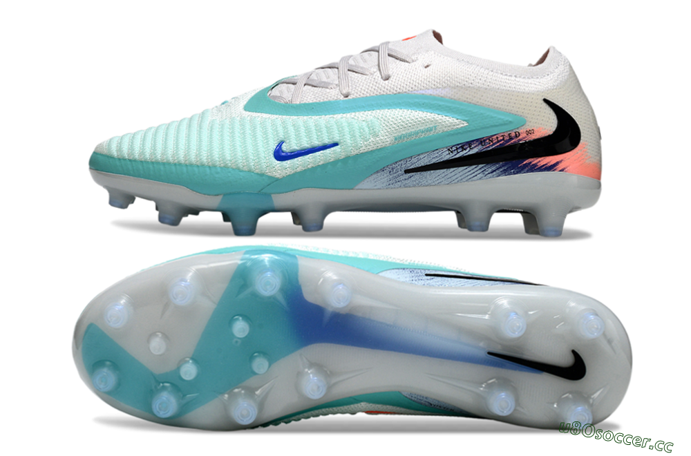 Men's Nike Phantom 6 Elite Low AG Artificial Grass Low-Tops Football Boots - Aqua/Ocean Breeze/Sunset Glow 1