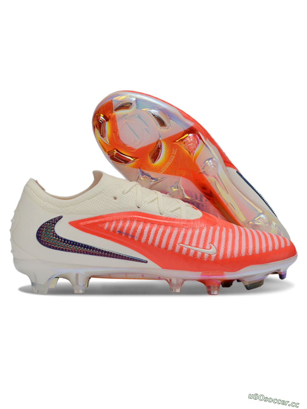 Unisex Nike Phantom 6 Elite Low FG Firm Ground Low-Tops Football Boots - Red/Coral Burst/White 2