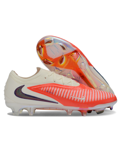 Unisex Nike Phantom 6 Elite Low FG Firm Ground Low-Tops Football Boots - Red/Coral Burst/White