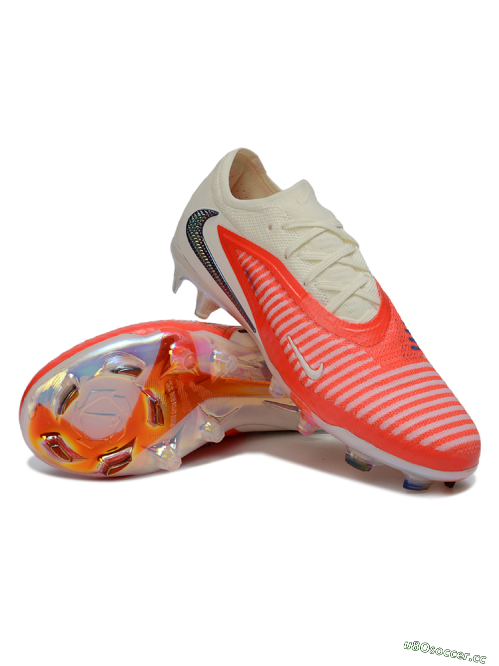 Unisex Nike Phantom 6 Elite Low FG Firm Ground Low-Tops Football Boots - Red/Coral Burst/White 3